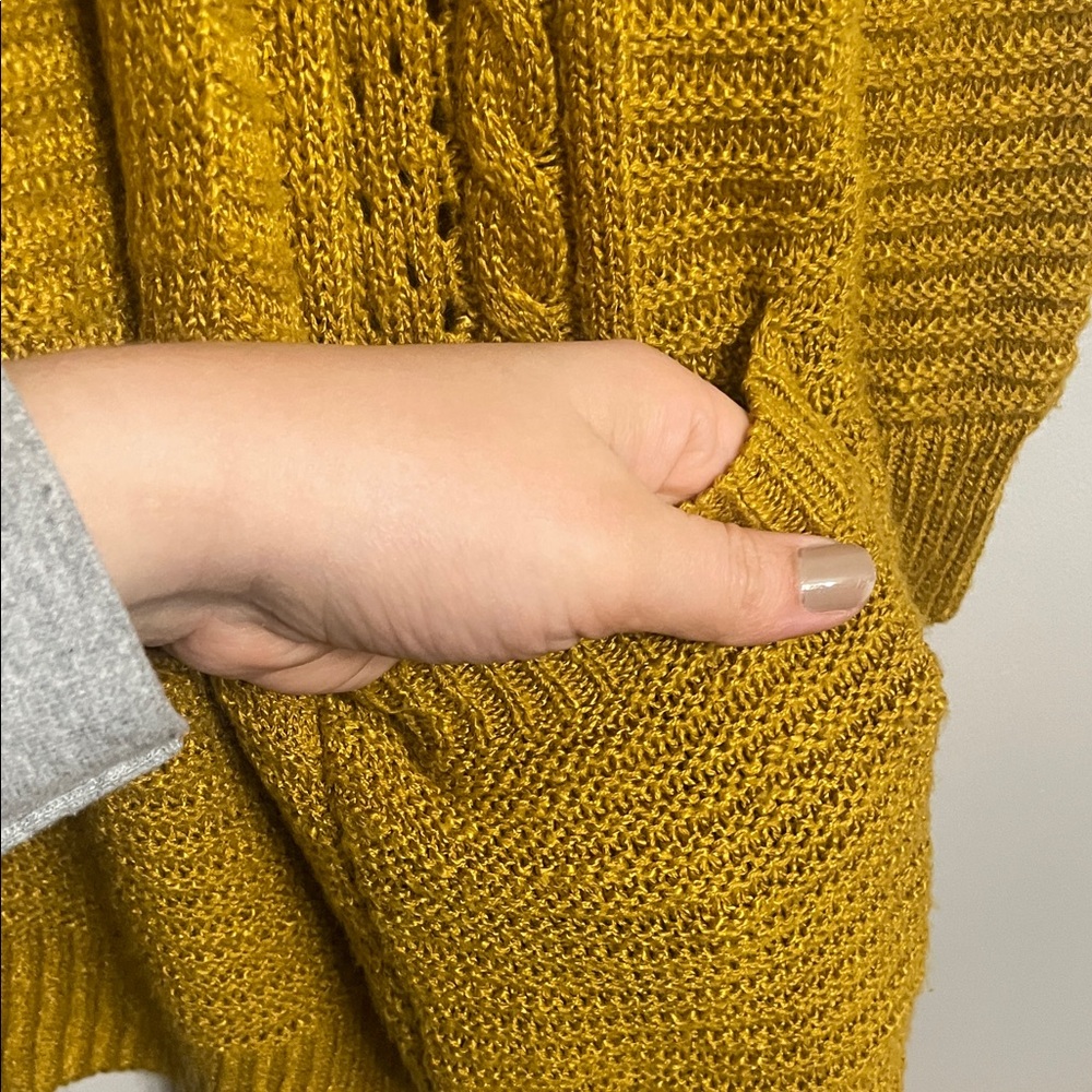 Mustard Knit Cardigan - Picture 3 of 4